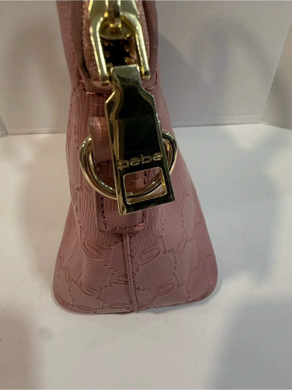 Bebe Dusty Rose Pink Faux Leather Dome Satchel Handbag